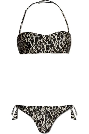 Emporio Armani Stroje kąpielowe, Kobieta, Czarny, XS, Dwuczęściowy kostium kąpielowy