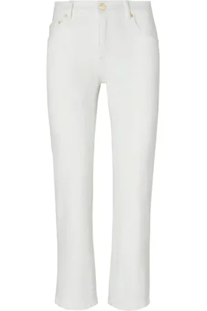 Tory Burch Jeansy, Kobieta, Biały, W26, Bawełna, Dżinsy z Rozszerzanymi Nogawkami