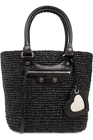 Balenciaga Torebki, Kobieta, Czarny, ONE SIZE, Len, Stylowa Torba Cagole Panier