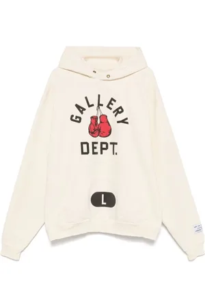 GALLERY DEPT. Bluzy, Mężczyzna, Beżowy, M, Bluza z Graficznym Nadrukiem