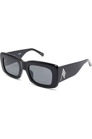 The Attico Akcesoria, Kobieta, Czarny, ONE SIZE, Okulary przeciwsłoneczne z zakrzywionymi zausznikami i logo