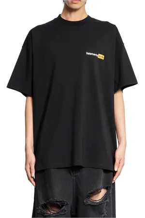 Vetements Koszulki, Mężczyzna, Czarny, L, T-shirt z Graficznym Nadrukiem na Okrągłym Dekolcie
