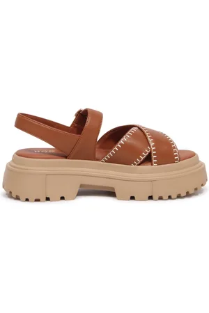 Hogan Buty, Kobieta, brązowy, 36 EU, Włoska Sandał Szeroki Model H644