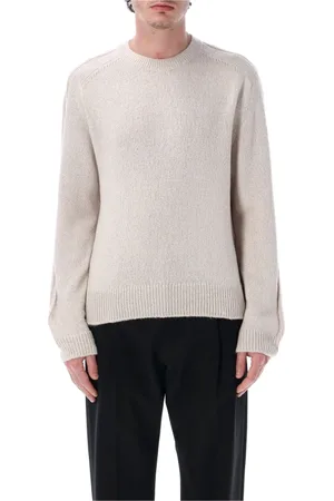 OUR LEGACY Swetry, Mężczyzna, Szary, L, Jedwabny True Roundneck Sweter Ostrygi