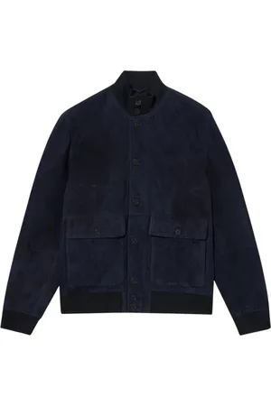 Brooks Brothers Kurtki, Mężczyzna, Niebieski, L, Zamsz, Kurtka Bomberowa zamszowa