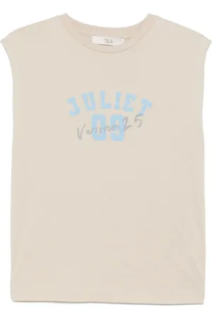TELA Koszulki, Kobieta, Beżowy, S, Crew Neck Sleeveless T-shirt
