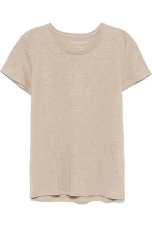 Majestic Koszulki, Kobieta, Beżowy, L, Beżowy T-shirt Krótki Rękaw