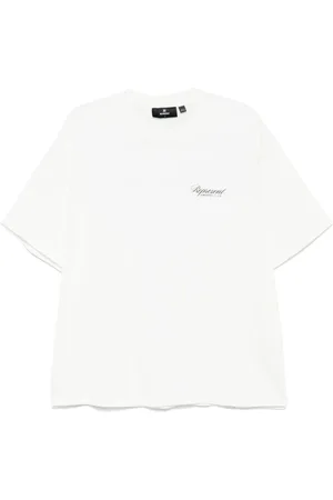 Represent Koszulki, Mężczyzna, Biały, L, Bawełna, Biała bawełniana koszulka T-shirt z nadrukiem logo
