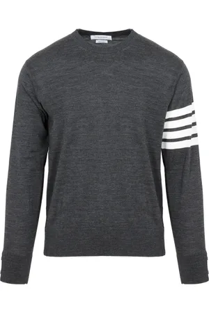 Thom Browne Swetry, Mężczyzna, Szary, L, Round-neck Knitwear