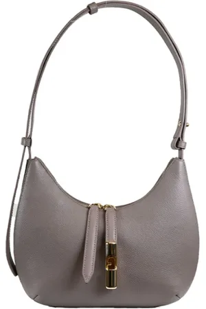 Furla Torebki, Kobieta, Szary, ONE SIZE, Szara Torba na Ramię o Okrągłym Kształcie
