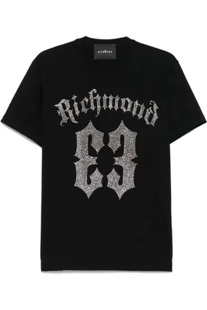 John Richmond Koszulki, Mężczyzna, Czarny, L, Stylowy Czarny T-shirt Polo