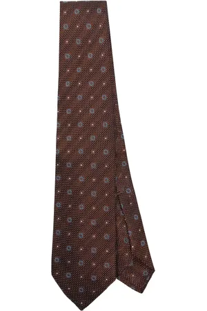 BARBA Akcesoria, Mężczyzna, brązowy, ONE SIZE, Ziemia Brązowy Jedwabny Spiczasty Krawat