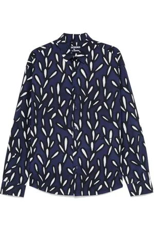 Jacquemus Koszule, Mężczyzna, Niebieski, S, Bawełna, Koszulka Oxford z Graficznym Nadrukiem