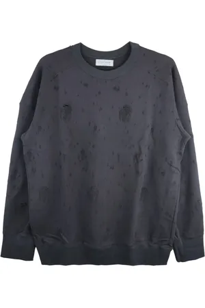 YOHJI YAMAMOTO Bluzy, Mężczyzna, Czarny, L, Czarny Sweter z Okrągłym Dekoltem