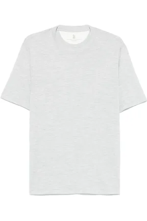 Brunello Cucinelli Koszulki, Mężczyzna, Szary, L, Bawełna, Heather Grey Krótki Rękaw T-shirt