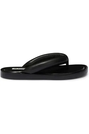 Jil Sander Buty, Kobieta, Czarny, 39 EU, Skóra, Czarne skórzane japonki