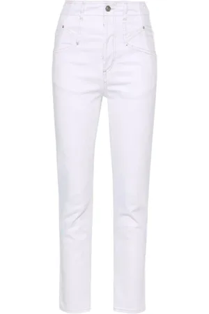 Isabel Marant Jeansy, Kobieta, Biały, S, Bawełna, Białe obcisłe jeansy z wysokim stanem