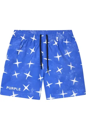 Purple Brand Szorty, Mężczyzna, Niebieski, L, Spodenki z elastycznym pasem i nadrukiem logo