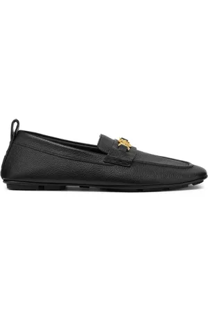 VERSACE Buty, Mężczyzna, Czarny, 40 EU, Czarne Skórzane Slip-On Sneakers