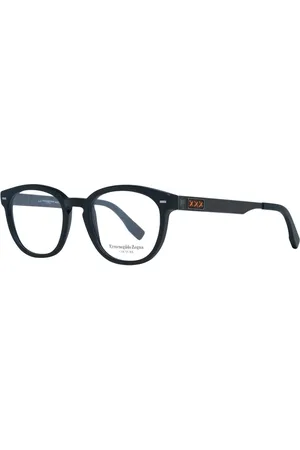 Ermenegildo Zegna Akcesoria, Mężczyzna, Czarny, ONE SIZE, Czarne Okrągłe Oprawki Optyczne