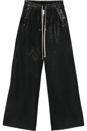 Rick Owens Spodnie, Kobieta, Czarny, S, Ciemny cień elastyczne spodnie ze sznurkiem