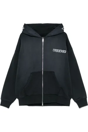 Purple Brand Bluzy, Mężczyzna, Czarny, L, Bluza z Kapturem na Zamek Czarna