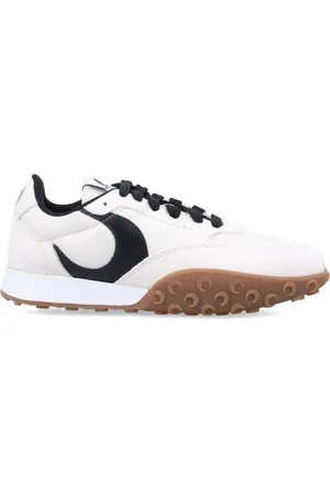 Marine Serre Buty, Kobieta, Biały, 39 EU, Skóra, Ecru Sneakers z Square Toe