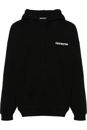 Cole Buxton Bluzy, Mężczyzna, Czarny, 2XL, Czarno-Biała Bluza z Kapturem z Nadrukiem Logo