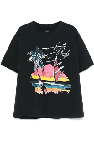 Rhude Koszulki, Mężczyzna, Czarny, M, Bawełna, Czarny T-shirt z nadrukiem logo z okrągłym dekoltem