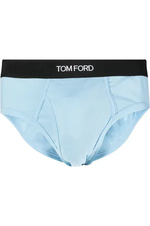 Tom Ford Bielizna, Mężczyzna, Niebieski, L, Niebieskie bawełniane slipy