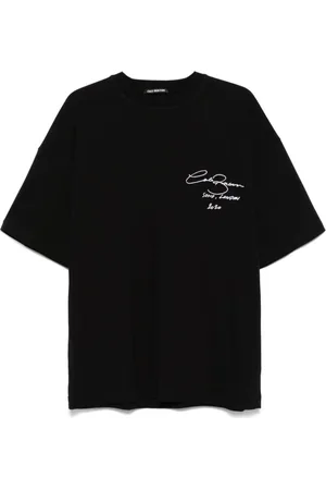 Cole Buxton Koszulki, Mężczyzna, Czarny, 2XL, Czarna Koszulka z Logo i Dekoltem