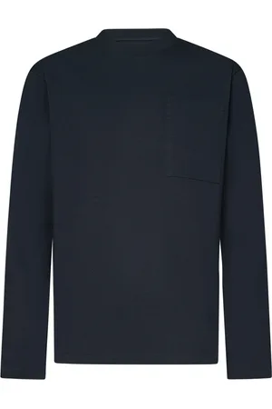 Jil Sander Koszulki, Mężczyzna, Niebieski, L, Niebieski T-shirt z Długim Rękawem i Logo