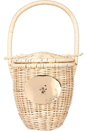 Patou Torebki, Kobieta, Beżowy, ONE SIZE, Ręcznie Robiona Wicker Bucket Bag