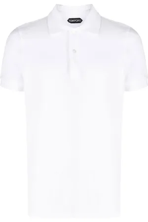 Tom Ford Koszulki, Mężczyzna, Biały, L, Bawełna, Koszulka Polo z Krótkim Rękawem