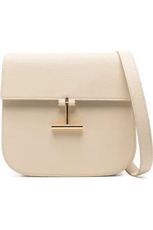 Tom Ford Torebki, Kobieta, Beżowy, ONE SIZE, Beżowa Torba na Ramię z Klapą