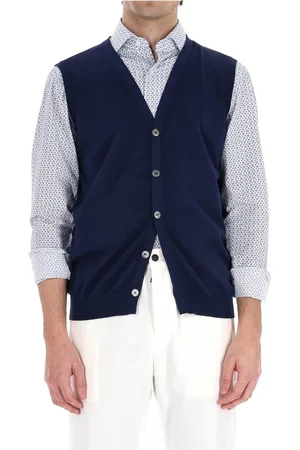 DRUMOHR Swetry, Mężczyzna, Niebieski, 2XL, Niebieski Sweter z Bawełny Slim Fit