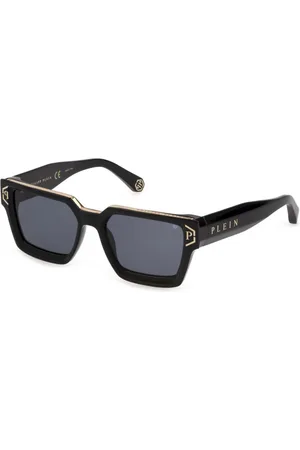 Philipp Plein Akcesoria, unisex, Czarny, 57 MM, Okulary przeciwsłoneczne Brave Shade w kolorze czarno-niebieskim