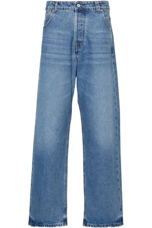 Jacquemus Jeansy, Mężczyzna, Niebieski, W33, Denim, Stonewashed Denim Wide Leg Jeansy