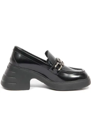 Hogan Buty, Kobieta, Czarny, 36 EU, Czarny Loafer z łańcuchem i technologią pamięciowej pianki