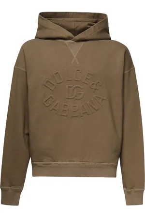 Dolce & Gabbana Bluzy, Mężczyzna, brązowy, L, Brązowy Sweter z Bawełnianej Dżersejowej Tkaniny Oversize