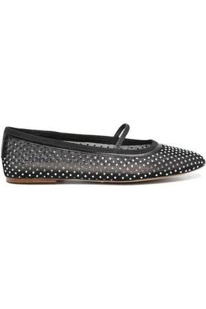 A.P.C. Buty, Kobieta, Czarny, 38 EU, Czarne Kryształowe Buty na Płaskiej Podeszwie z Elastycznym Paskiem