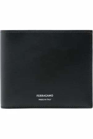 Salvatore Ferragamo Akcesoria, Mężczyzna, Czarny, ONE SIZE, Skóra, Czarny skórzany portfel bi-fold