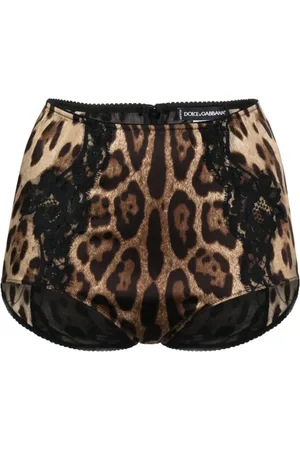 Dolce & Gabbana Bielizna, Kobieta, Wielobarwność, L, Podkoszulek z jedwabiu z nadrukiem leoparda