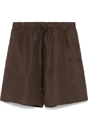 Max Mara Szorty, Kobieta, brązowy, S, Brązowe Pure Szorty z Elastycznym Pasem