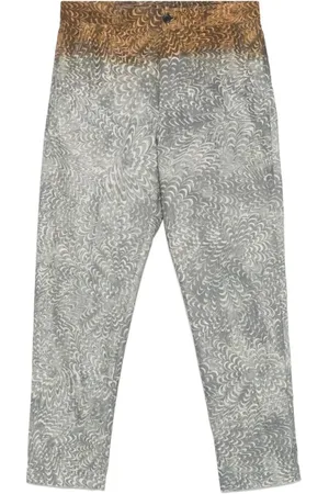 DRIES VAN NOTEN Spodnie, Mężczyzna, Szary, XL, Bawełna, Szare spodnie Chino z kieszeniami