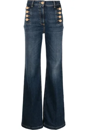 Elisabetta Franchi Jeansy, Kobieta, Niebieski, W28, Bawełna, Flared Jeansy