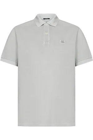 C.P. Company Koszulki, Mężczyzna, Szary, XL, Szara Koszulka Polo Z Logo