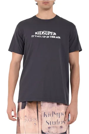 KIDSUPER STUDIOS Koszulki, Mężczyzna, Czarny, 2XL, Bawełniany T-shirt z nadrukiem logo
