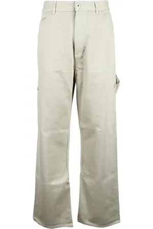 Moncler Spodnie, Mężczyzna, Beżowy, S, Denim, Dżinsowe spodnie z 5 kieszeniami