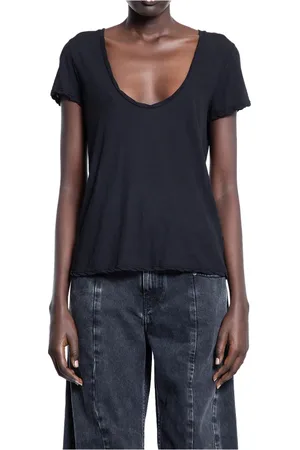 James Perse Koszulki, Kobieta, Czarny, S, Czarna Bawełniana Casual Tee Koszulka